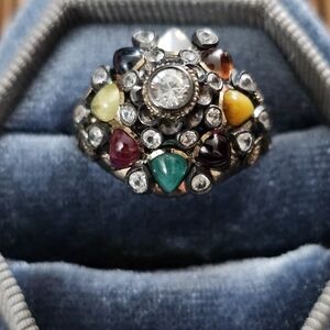 14k MultiStone Princess Harem Yellow Gold Ring (Vintage)